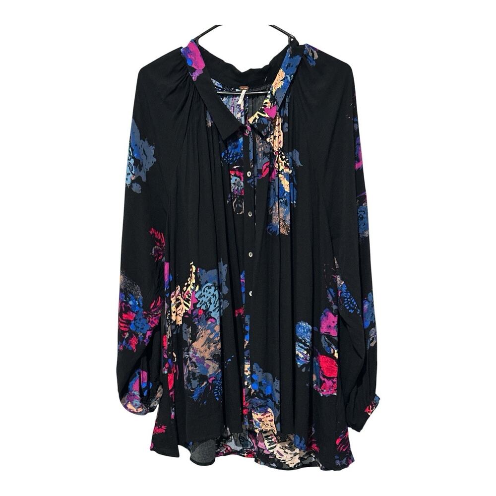 Free People oversized boho-style tunic shirt Size S